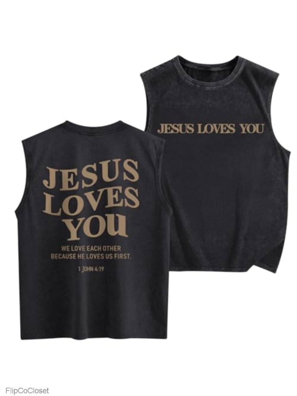 Mens Christian Graphic Tank Top Sleeveless Muscle Gym Workout Shirt Cotton
